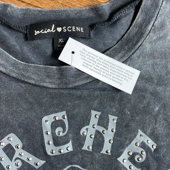 Social scene music festival acid wash tee NWT gems - Picture 6 of 6